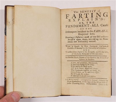 Lot 150 - Swift (Jonathan, attributed). The Benefit of Farting, 1722