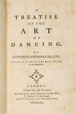 Lot 239 - Gallini (Giovanni-Andrea). A Treatise on the Art of Dancing, 1762