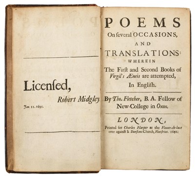 Lot 91 - Fletcher (Thomas). Poems on Several Occasions, 1st edition, 1692