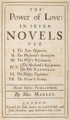 Lot 144 - Manley (Mary de la Rivière). The Power of Love, 1st edition, 1720