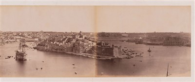 Lot 24 - Malta. A 5-part panorama of Malta, c. 1870s