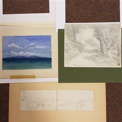 Lot 231 - West Indies. Collection of watercolours and pencil drawings, 19th century