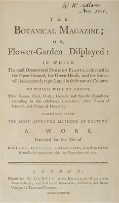 Lot 302 - Curtis (William). The Botanical Magazine or Flower-Garden Displayed, 1787-1794