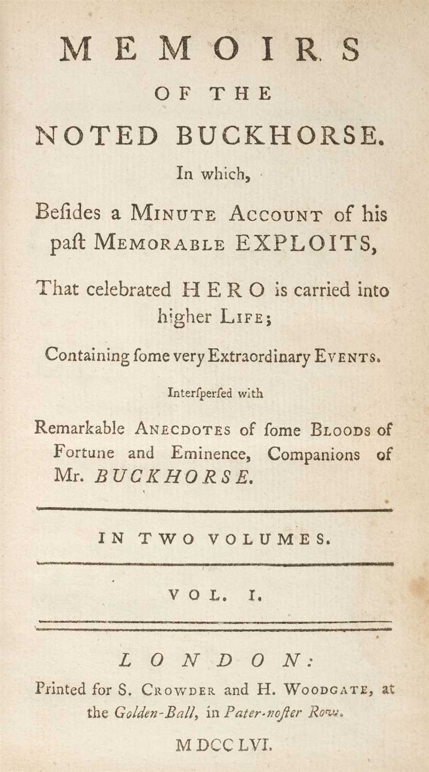 Lot 217 - Anstey (Christopher). Memoirs of the Noted Buckhorse, 1756