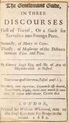 Lot 65 - Leigh (Edward). The Gentlemans Guide, 1680