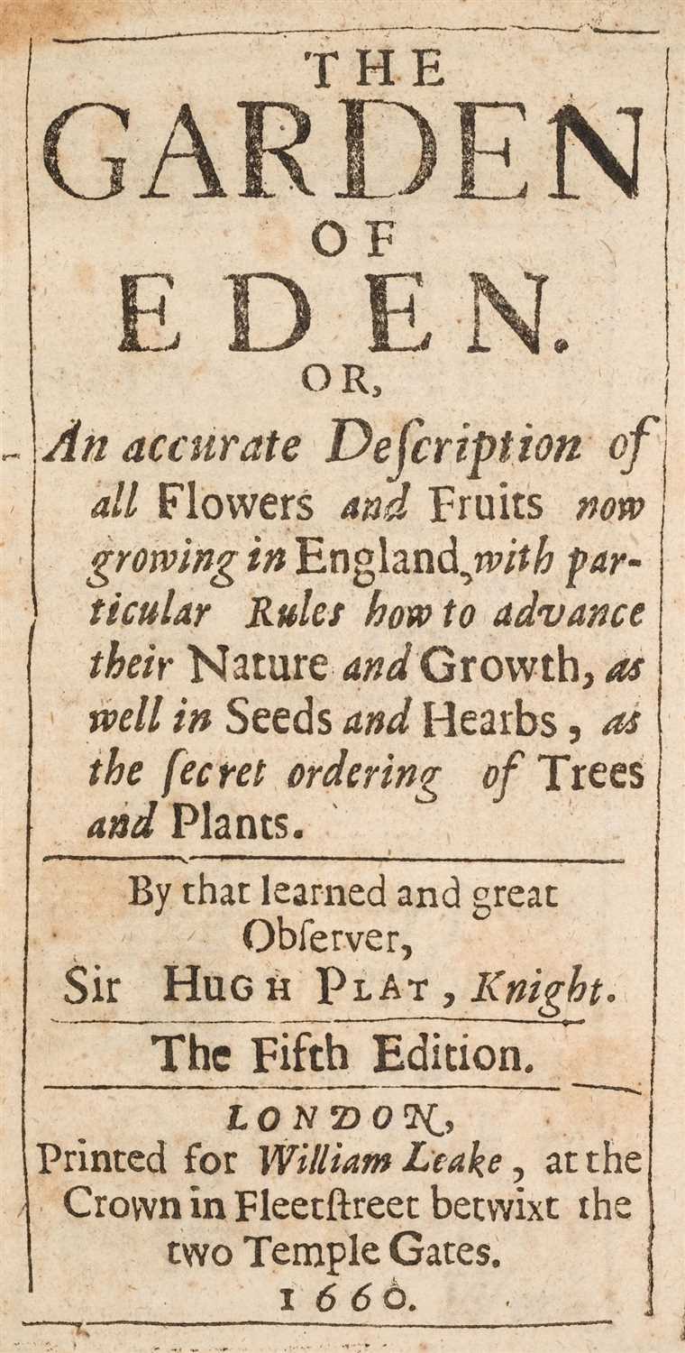 Plat Sir Hugh The Garden Of Eden 1660 Auktionen Preisarchiv