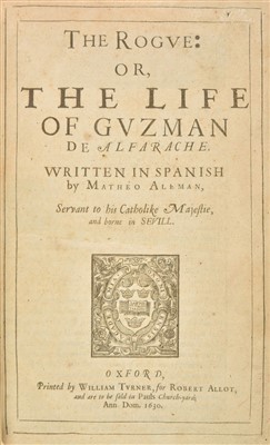 Lot 269 - Aleman (Matheo). The Rogue: or the Life of Guzman de Alfarache, Oxford, 1630