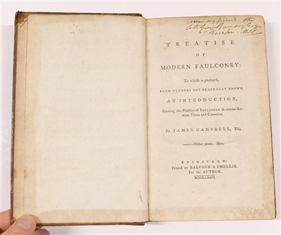 Lot 257 - Campbell (James). A Treatise of Modern Faulconry, 1773