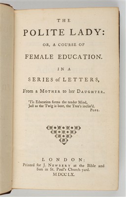 Lot 231 - Allen (Charles). The Polite Lady: or, a Course of Female Education, 1st edition, 1760