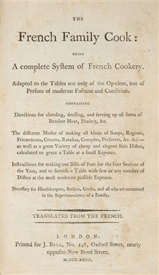Lot 310 - Menon. The French Family Cook, 1793