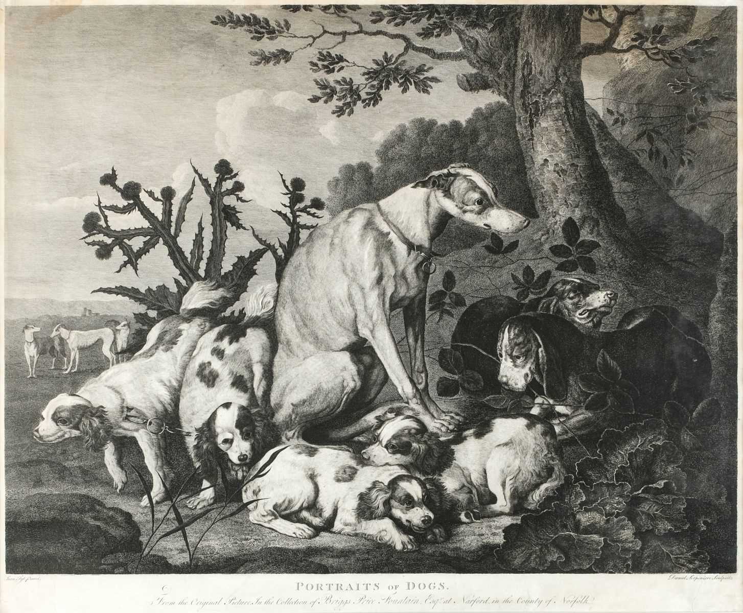 Lot 405 - Lerperniere (Daniel, 1745-1835). Portrait of Dogs, circa 1780