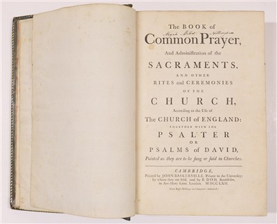 Lot 238 - Baskerville Press. The Book of Common Prayer, 1762