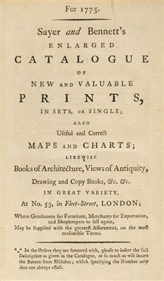 Lot 263 - Bookseller's catalogue. Sayer and Bennett's Enlarged Catalogue..., 1775