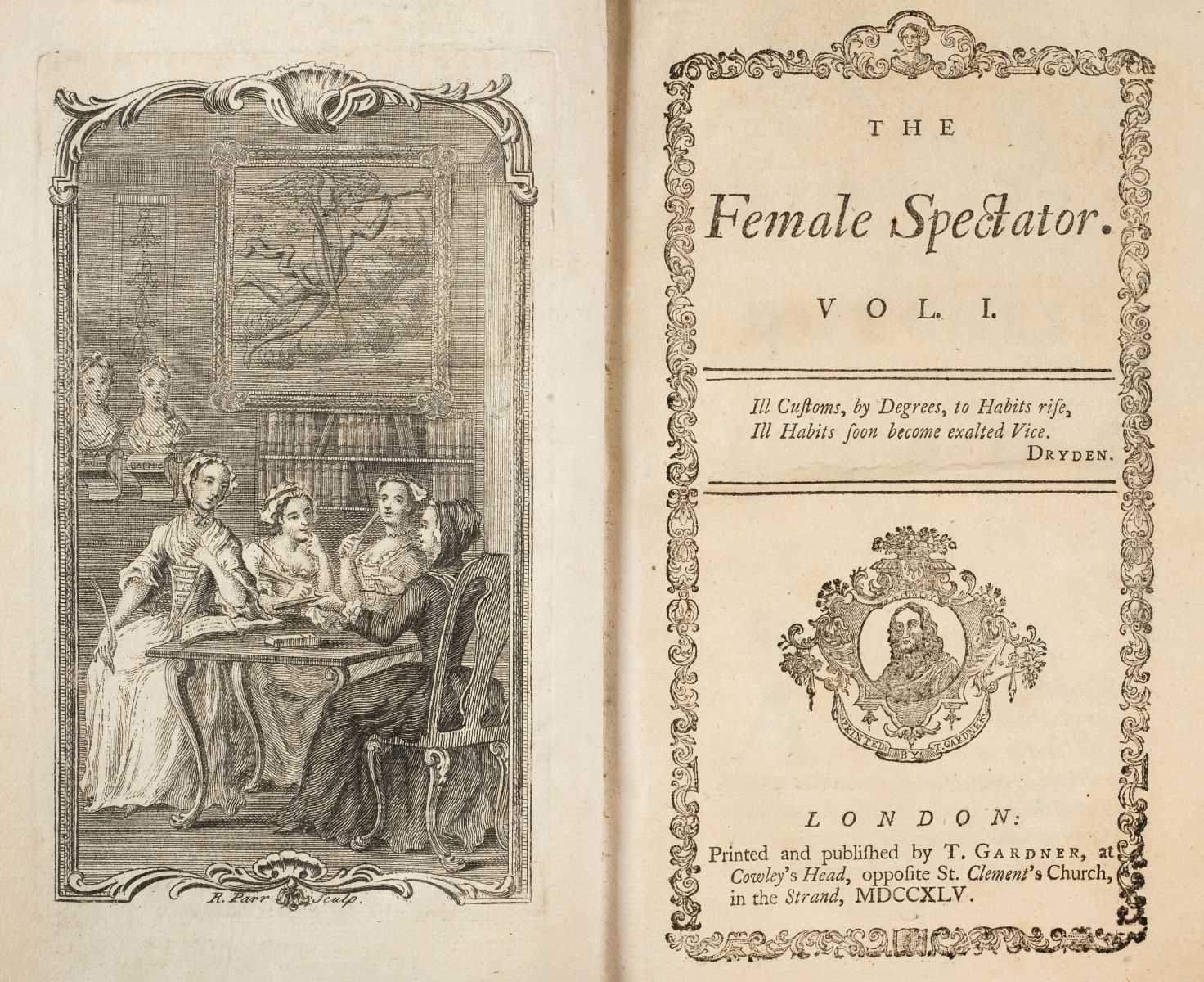 Lot 191 - Haywood (Eliza). The Female Spectator, 4 volumes, 1st edition, 1744-6