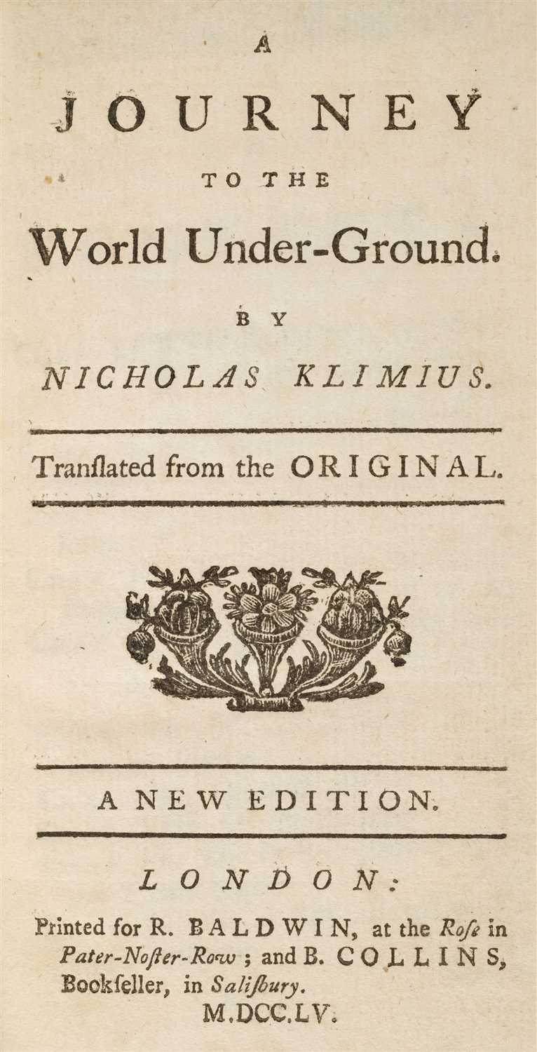 Lot 214 - Holberg (Ludwig). A Journey to the World Under-Ground. By Nicholas Klimius, 1755