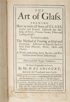 Lot 108 - Haudicquer de Blancourt (Jean). The Art of Glass, 1699