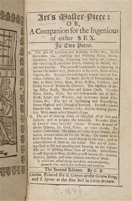 Lot 116 - 'C. K.' Art's Master-Piece: or, A Companion for the Ingenious of either Sex, [1701?]