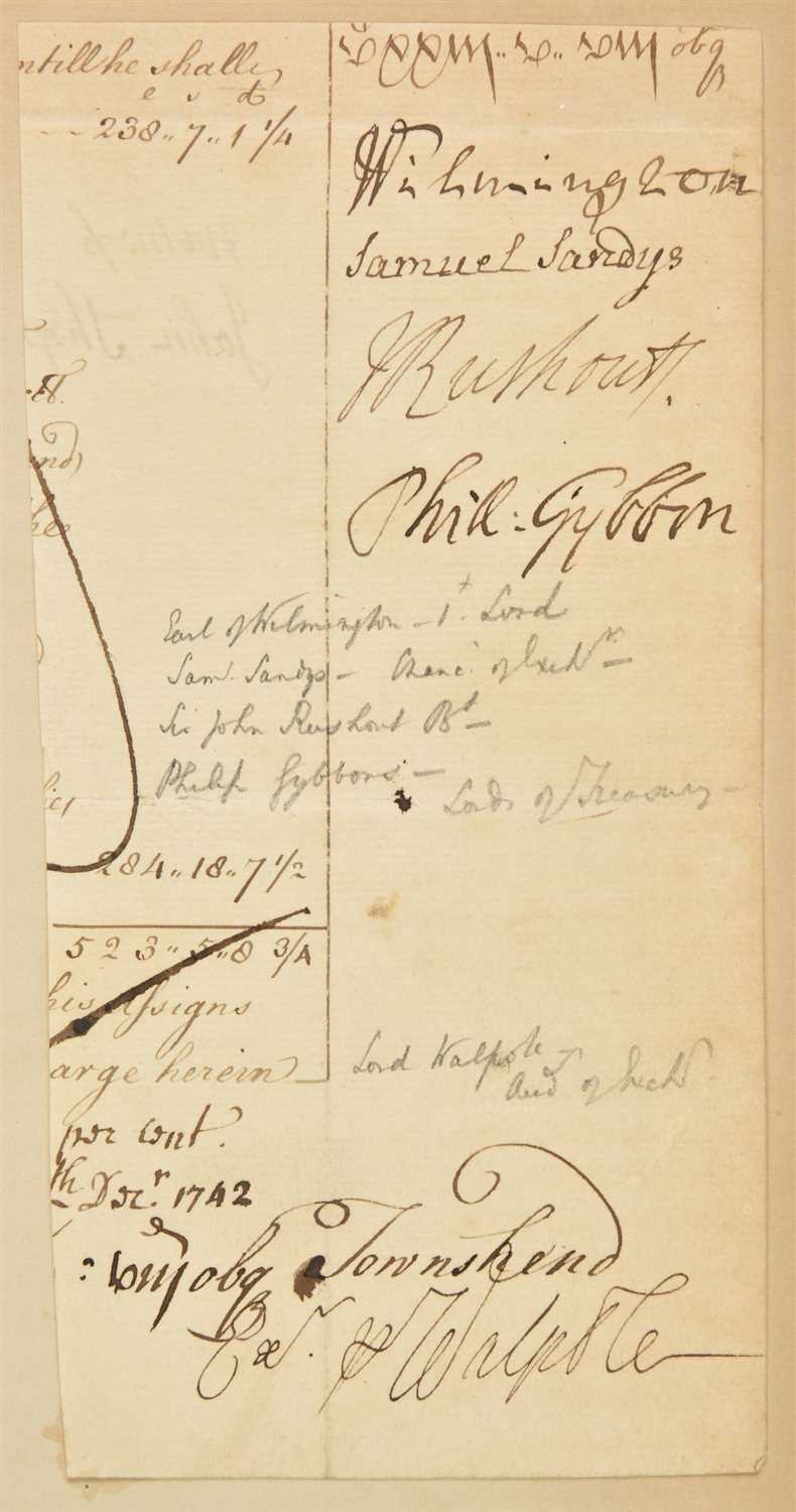 Lot 254 - Prime Ministers. Group of letters and signatures, 18th and 19th century
