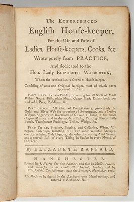 Lot 251 - Raffald (Elizabeth). The Experienced English House-Keeper, Manchester, 1769