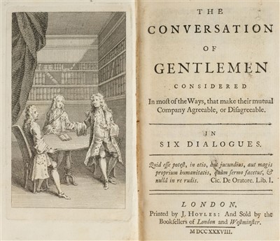 Lot 176 - Constable (John). The Conversation of Gentlemen, 1st edition, 1738