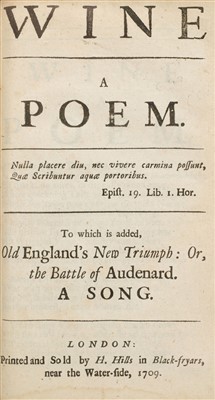 Lot 129 - Hills (Henry, junior, printer). Sammelband of 30 poetry pamphlets, 1708-10