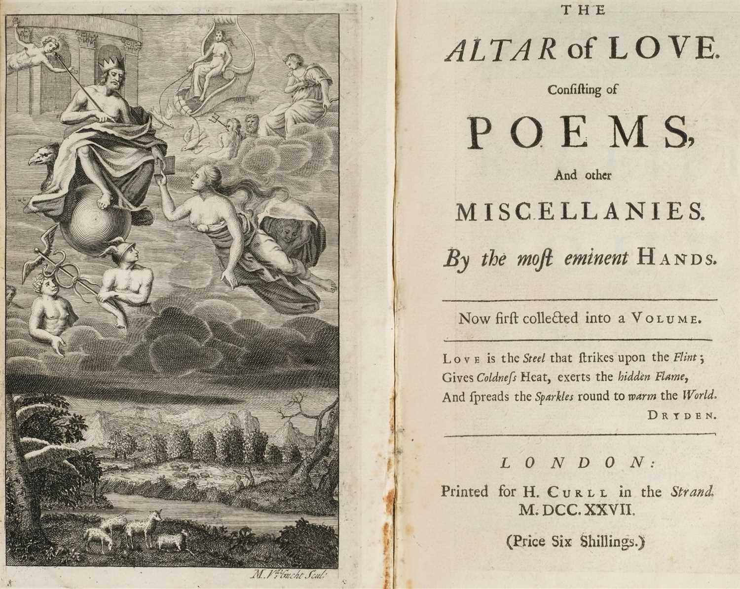 Lot 159 - Poetical miscellany. The Altar of Love, 1st edition, 1727