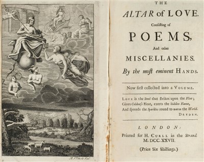 Lot 159 - Poetical miscellany. The Altar of Love, 1st edition, 1727