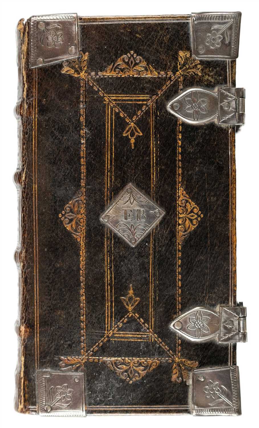 Lot 134 - Bible; New Testament, contemporary black goatskin with silver furniture, 1712