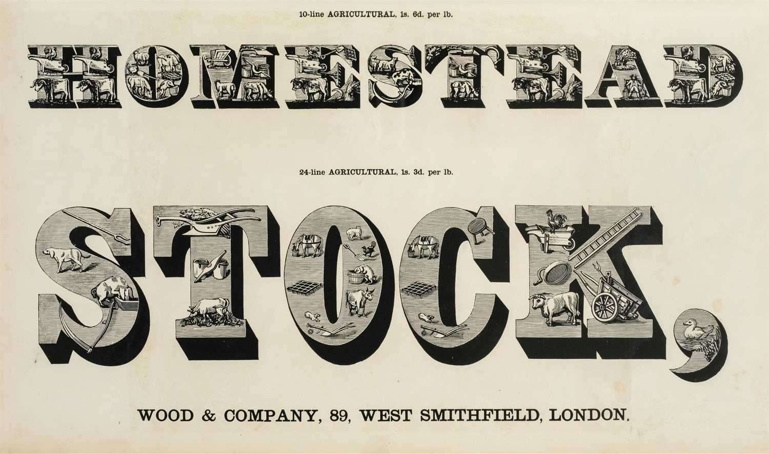 Lot 382 - Type Specimen. Specimens of Ornamental and Colored Wood Letters, circa 1860