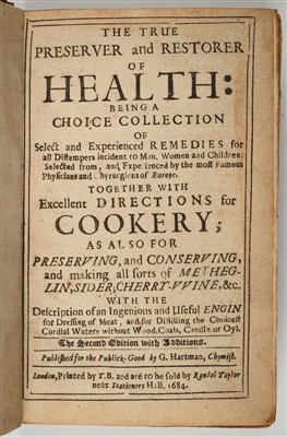Lot 73 - Hartman (George). The True Preserver and Restorer of Health, 1684
