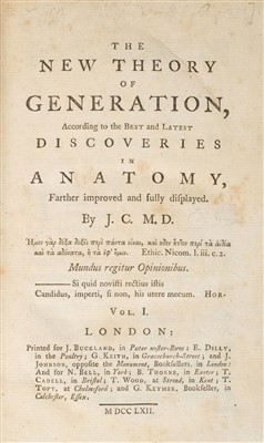 Lot 237 - Cook (John). The New Theory of Generation, 1762