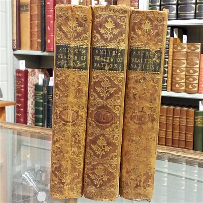 Lot 336 - Smith (Adam). An Inquiry into the Nature and Causes of the Wealth of Nations, 3 volumes, 1791