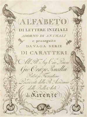 Lot 325 - Giarre (Gaetano). Alfabeto di lettere iniziali..., 1797
