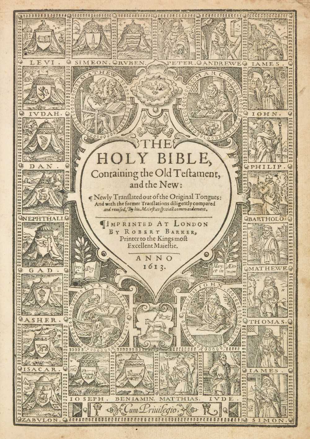 Lot 277 - Bible [English], The Holy Bible, Containing the Old Testament, and the New, 1613