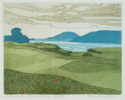 Lot 372 - Brunsdon (John, 1933-2014). Sunset over Tremadoc Bay