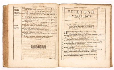 Lot 288 - Bible [New Testament - Greek]. [He kaine diatheke Jesou Christou..., Wittenberg, 1622]