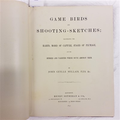 Lot 134 - Millais (John Guille). Game Birds and Shooting-Sketches, 1st edition, 1892
