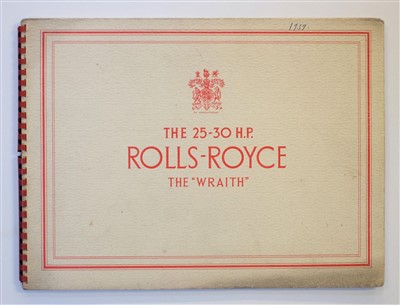 Lot 30 - Rolls-Royce. The 25-30 H.P. Rolls-Royce The "Wraith" brochure, circa 1939