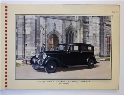 Lot 30 - Rolls-Royce. The 25-30 H.P. Rolls-Royce The "Wraith" brochure, circa 1939