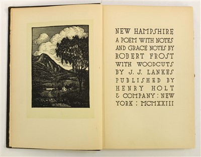 Lot 698 - Frost (Robert). New Hampshire. A Poem with Notes and Grace Notes, 1923
