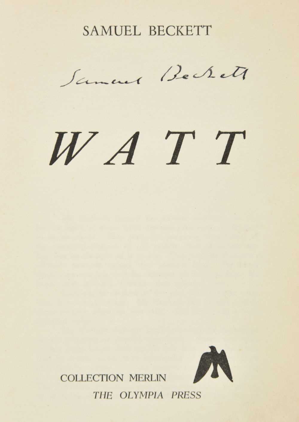 Lot 645 - Beckett (Samuel). Watt, Olympia Press, 1953, signed