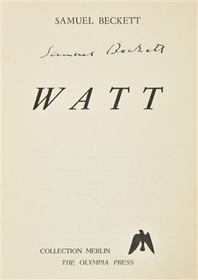 Lot 645 - Beckett (Samuel). Watt, Olympia Press, 1953, signed