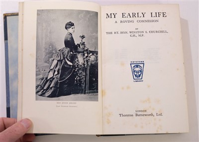 Lot 8 - Churchill (Winston S.) My Early Life, 1937 reprint, inscribed