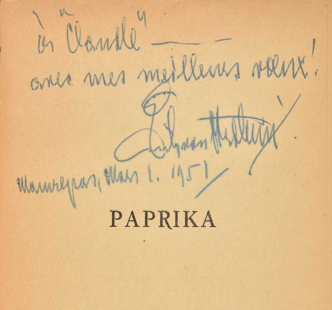 Lot 750 - Stroheim (Erich von). Paprika, 1950, inscribed
