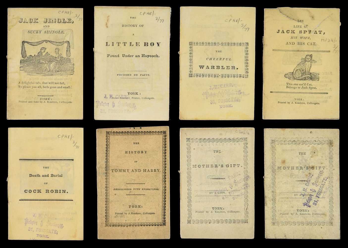 Lot 484 - Chapbooks. A collection of eight chapbooks, York: James Kendrew, circa 1820