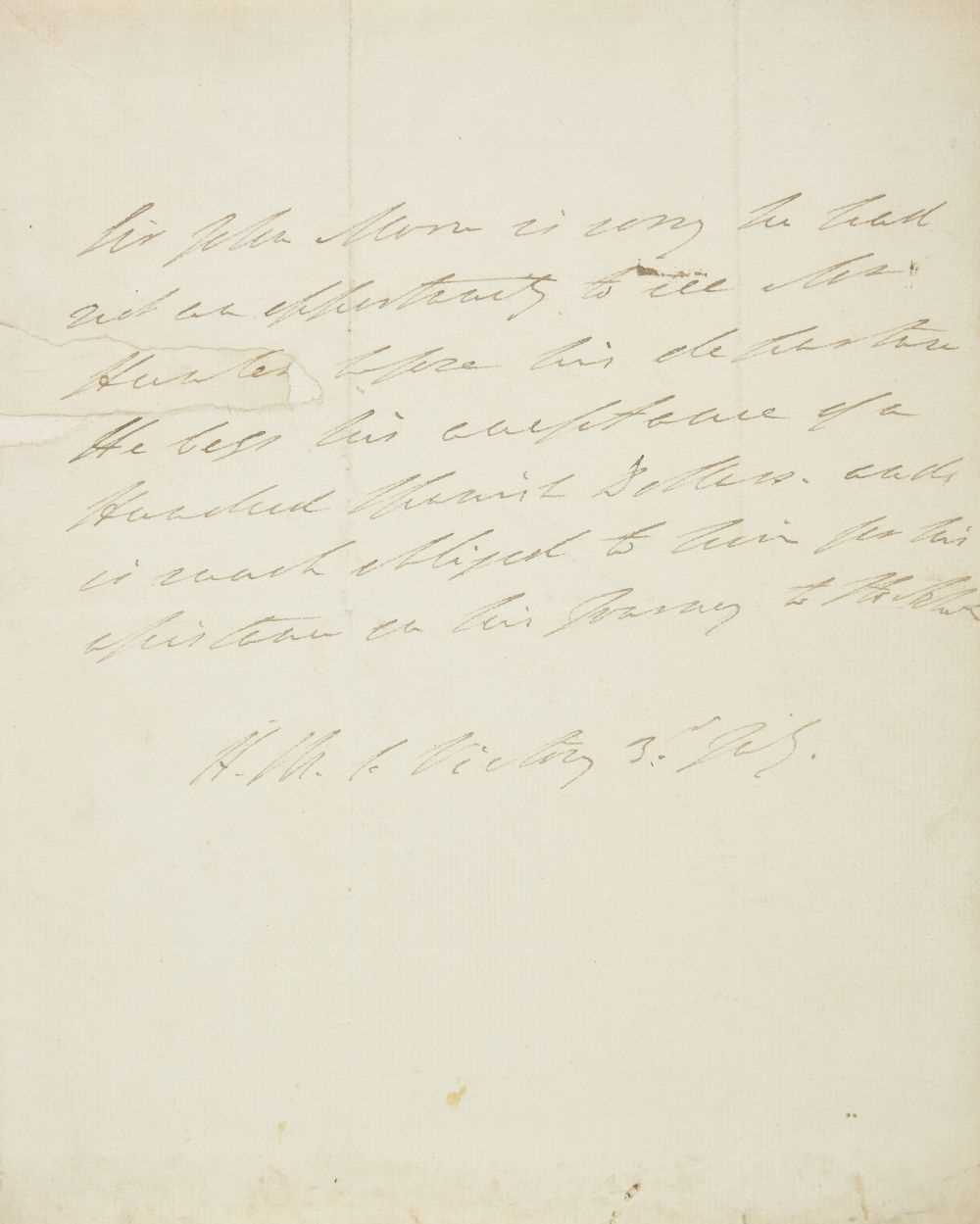 Lot 252 - Moore (John, 1769-1809). Autograph letter