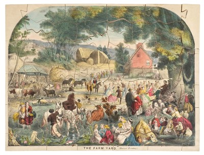 Lot 519 - Jigsaw. The Farm Yard. (Harvest Evening.), James Barfoot, circa 1860