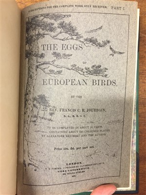 Lot 85 - Jourdain (Francis C. R.). The Eggs of European Birds, 1906 [and others]