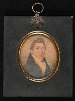 Lot 245 - Miniature. Portrait of a Regency gentleman, circa 1800