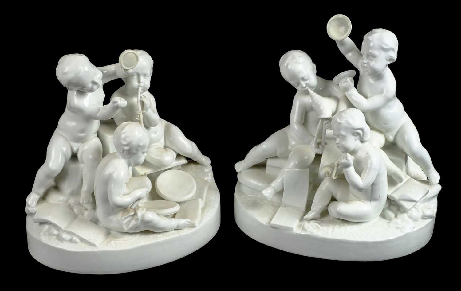 Lot 86 - Figural Group. A pair of 19th century French porcelain figures by Jean Gille, Paris circa 1860s